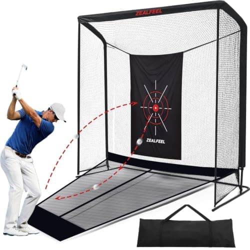Zealfeel 8 x 8 ft Golf Net with Auto-Ball Return